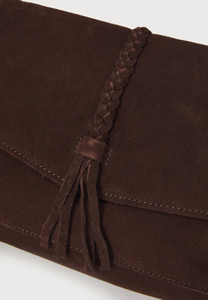 Anna Field LEATHER - Cross Body Bag - Chocolate Brown
