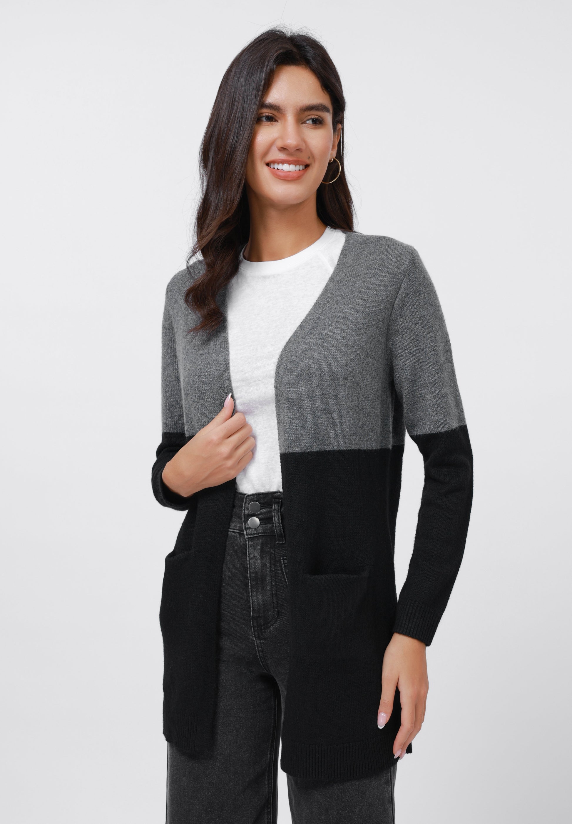 Anna Field Cardigan - Black/grey