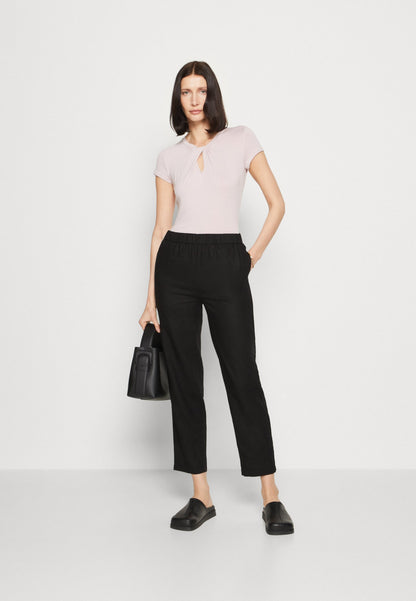 Anna Field Linen Mix - Trousers - Black