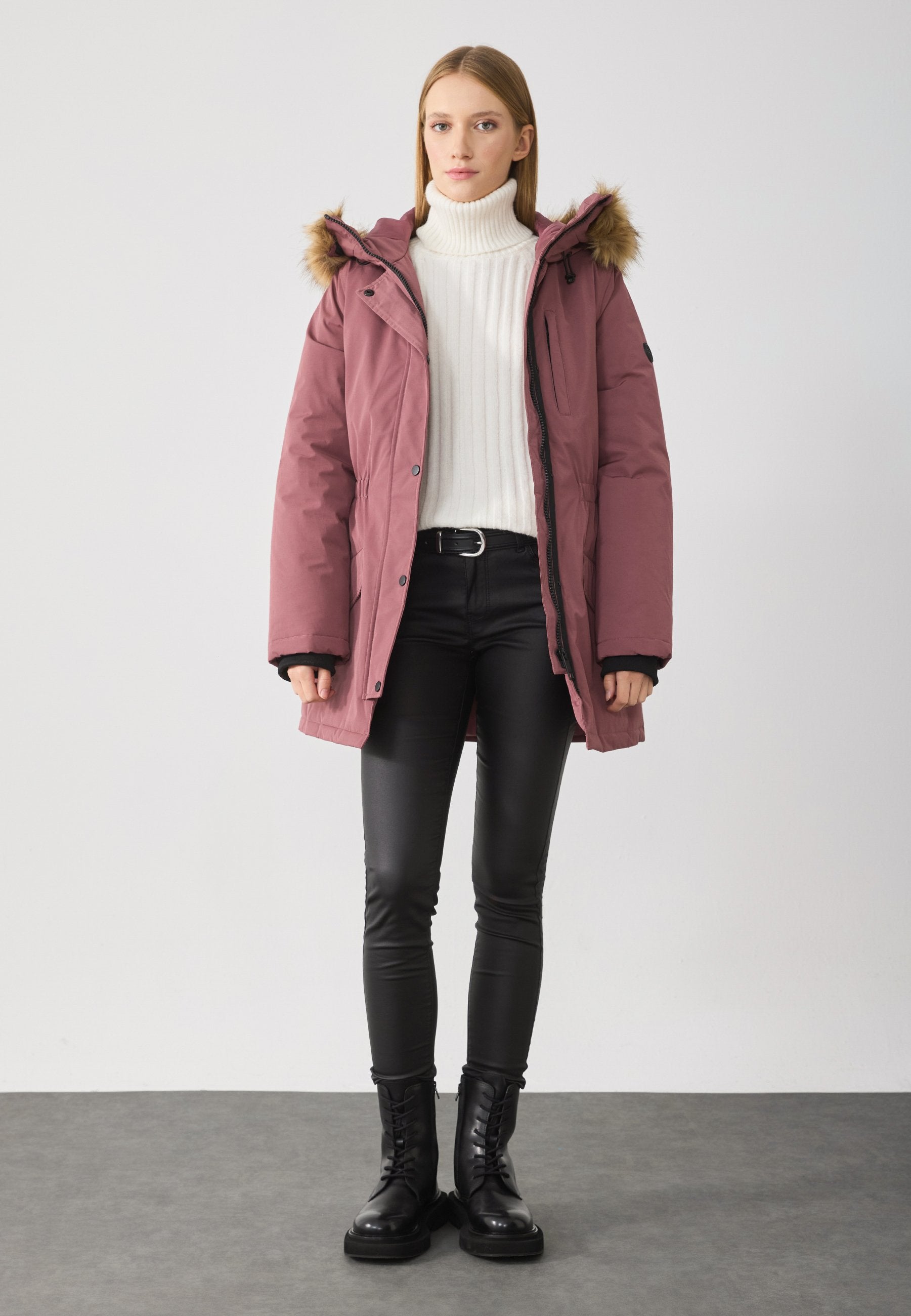 Anna Field Parka - Light Red