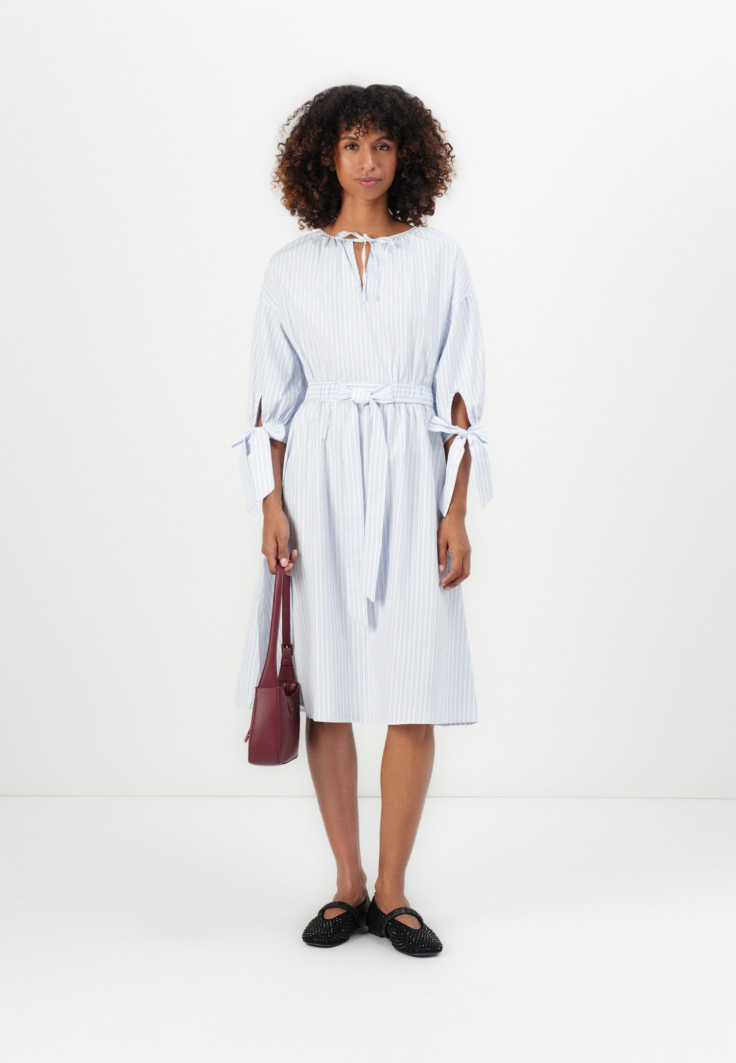Anna Field BELTED SHIRT DRESS - Day Dress - White/blue