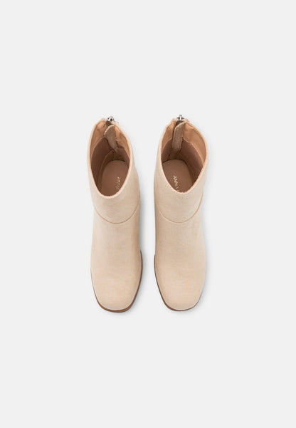  Wide Fit - Platform Ankle Boots - Beige