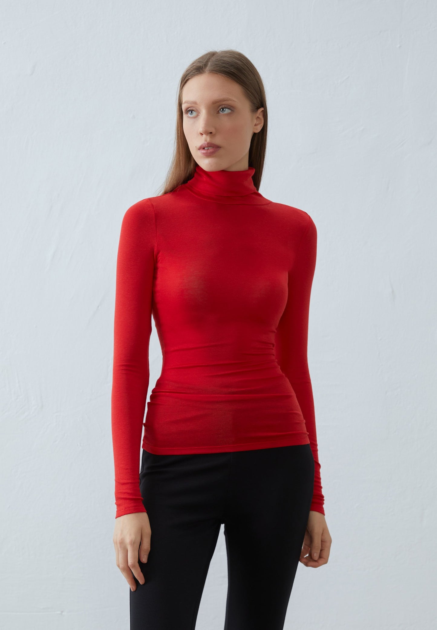 Anna Field TURTLENECK WITH WOOL MIX CONTENT - Long Sleeved Top - Red