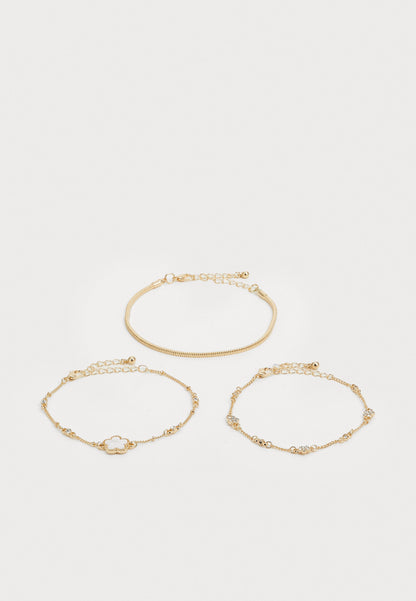Anna Field 3 PACK - Bracelet - Gold-coloured