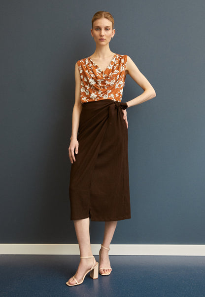Anna Field A-Line Skirt - Brown