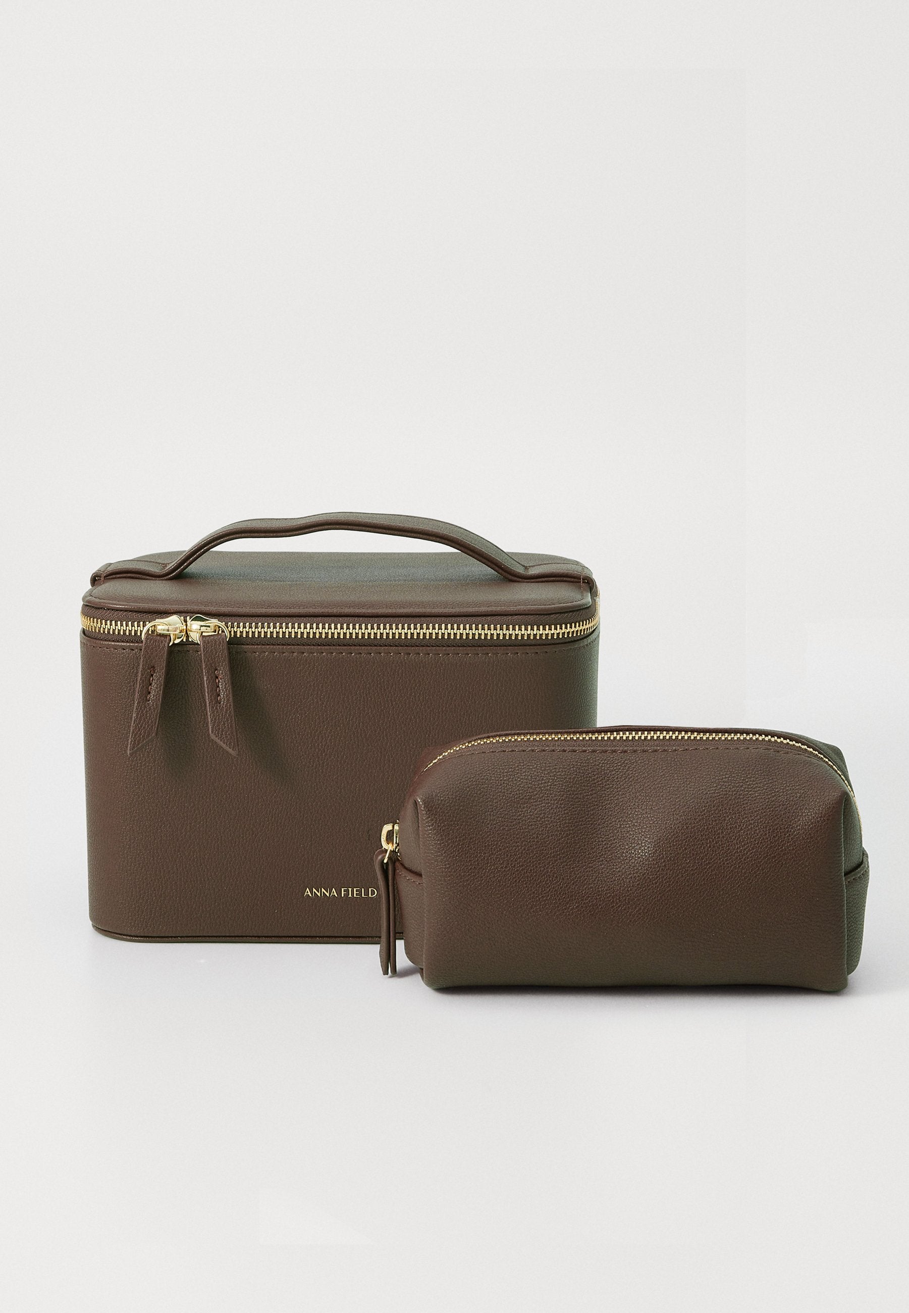 Anna Field Wash Bag - Dark Brown
