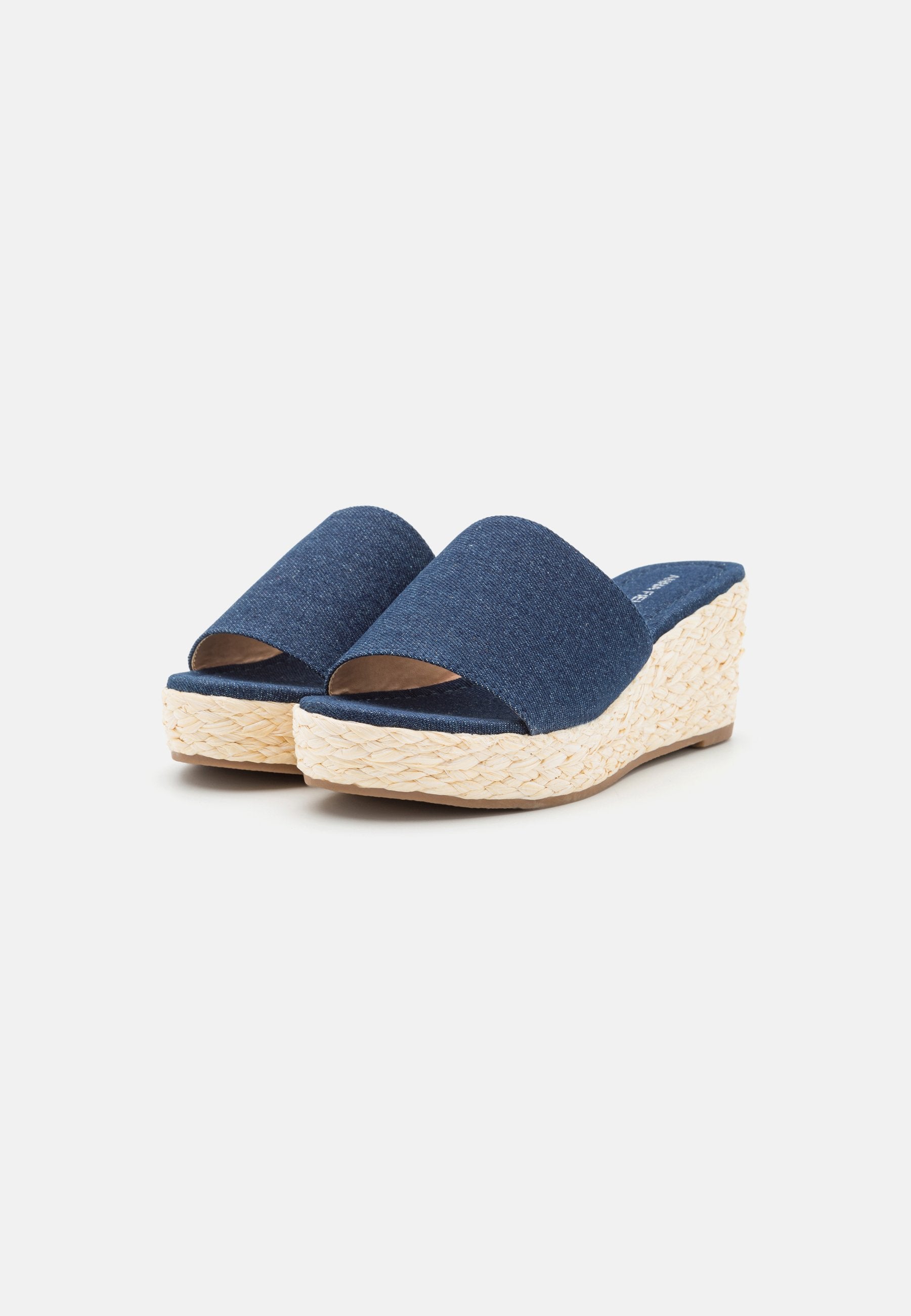Anna Field Heeled Mules - Blue Denim