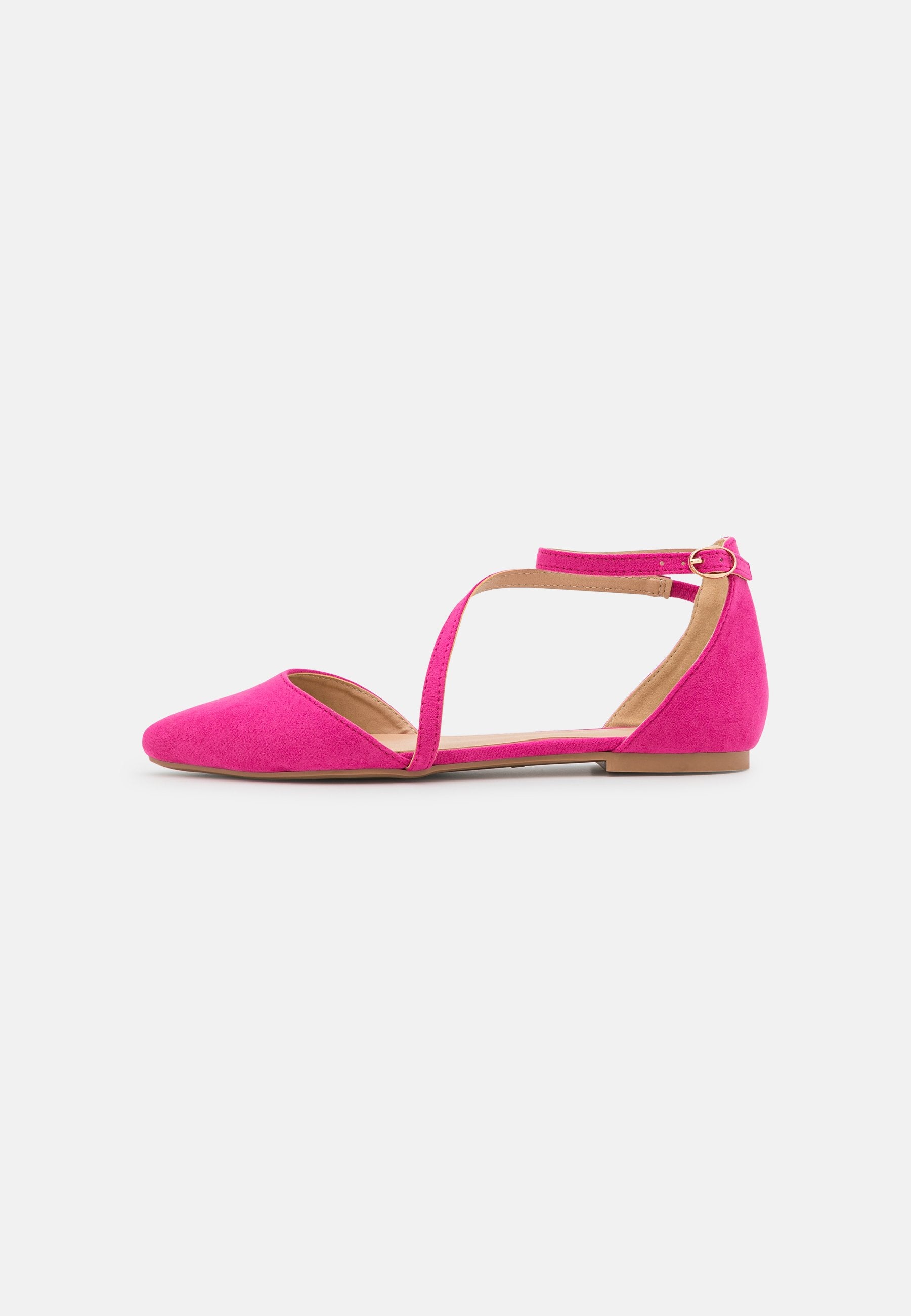  Ankle Strap Ballet Pumps - Pink