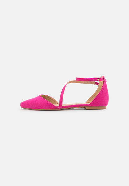  Ankle Strap Ballet Pumps - Pink