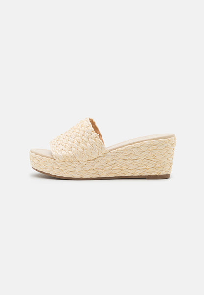 Anna Field Heeled Mules - Beige