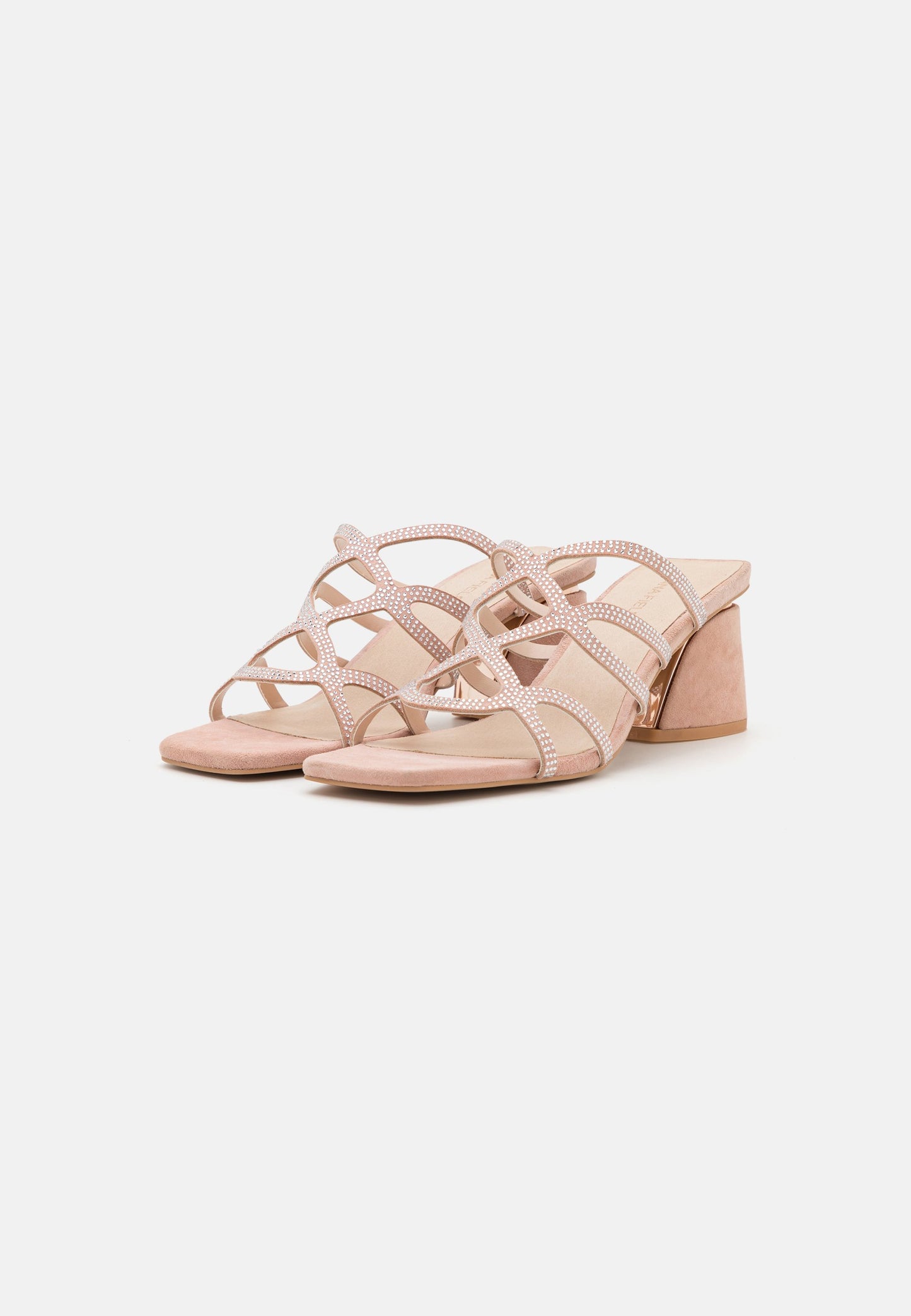 Anna Field Leather- Heeled Mules - Light Pink