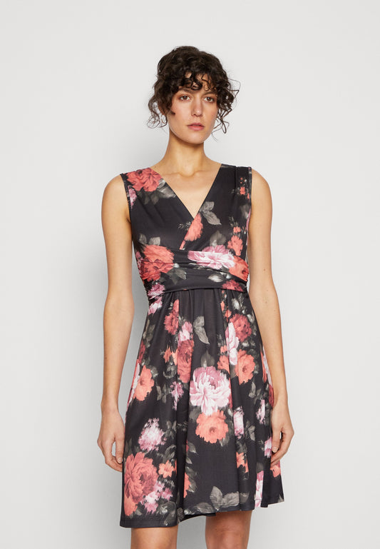 Anna Field Jersey Dress - Black/Multi-Coloured