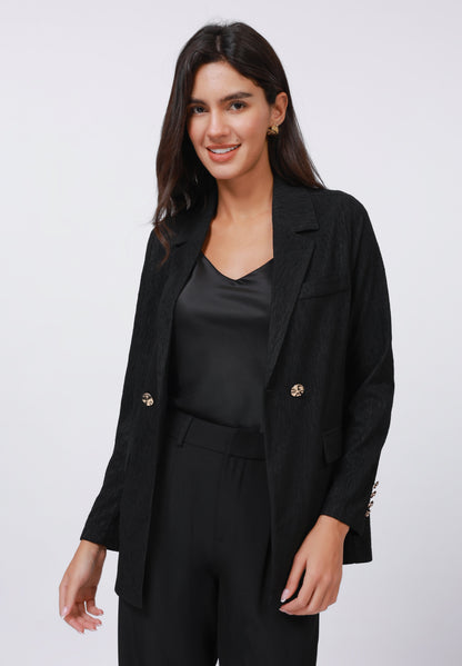 Anna Field TEXTURED CRINKLED - Blazer - Black