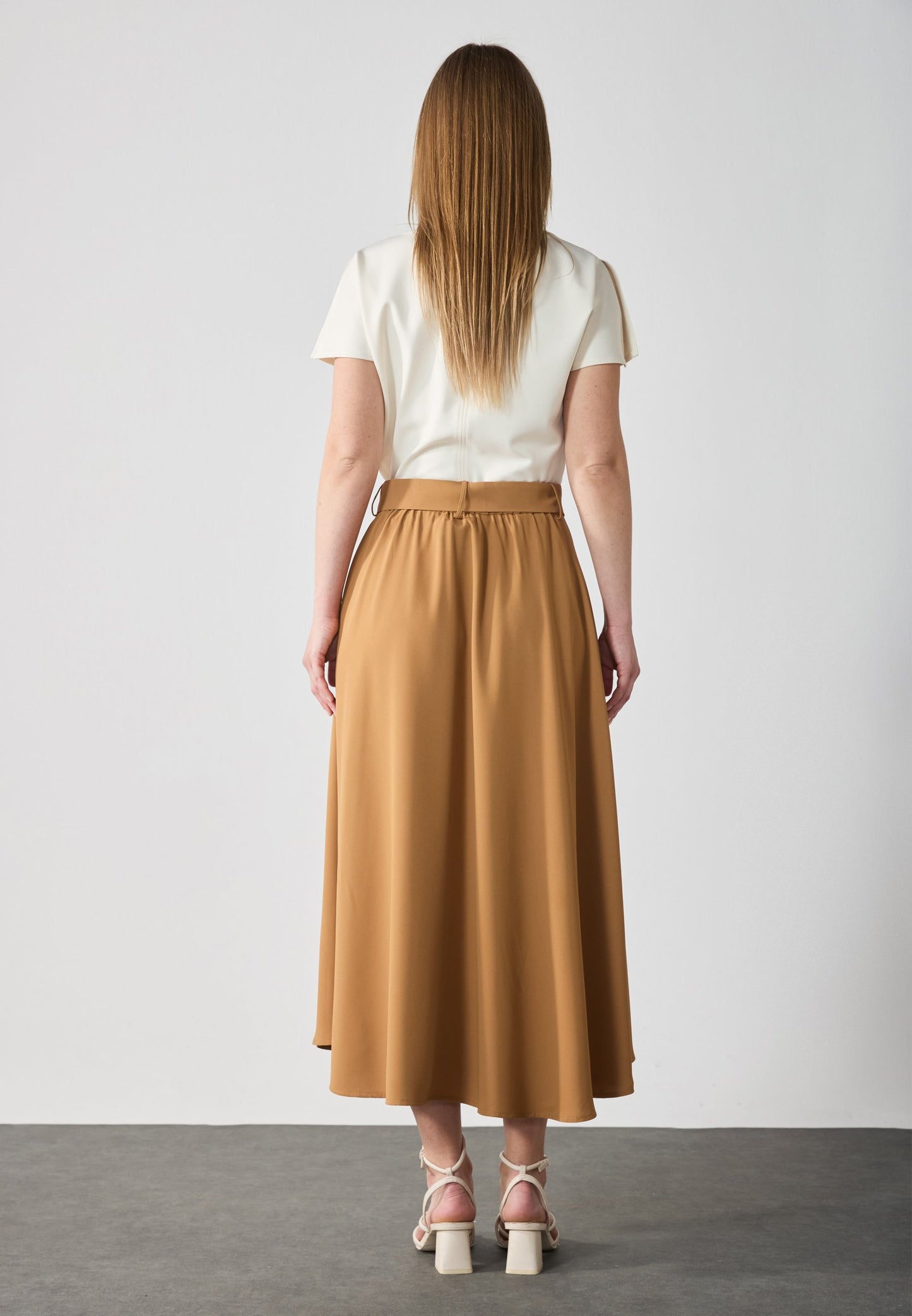 Anna Field A-line Skirt - Rust Brown
