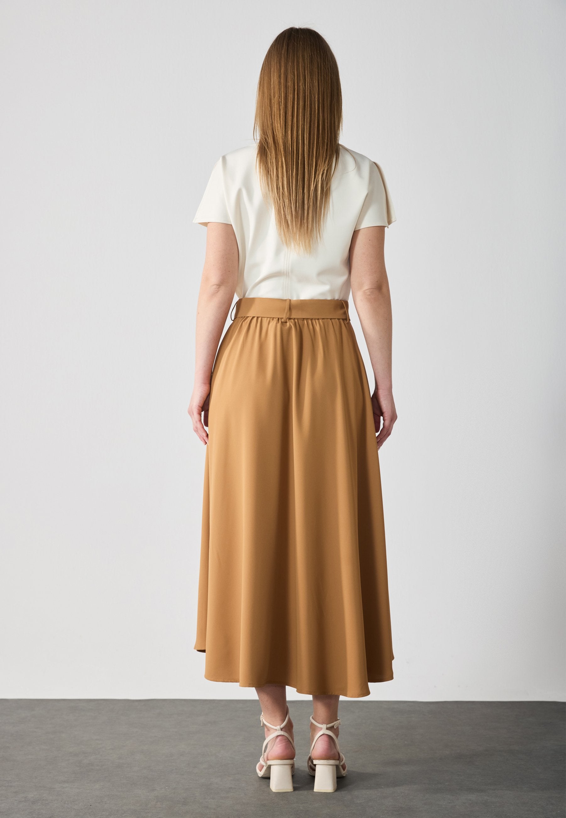 Anna Field A-line Skirt - Rust Brown