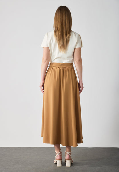 Anna Field A-line Skirt - Rust Brown