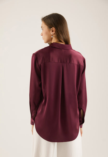 Anna Field Button-down Blouse - Dark Purple