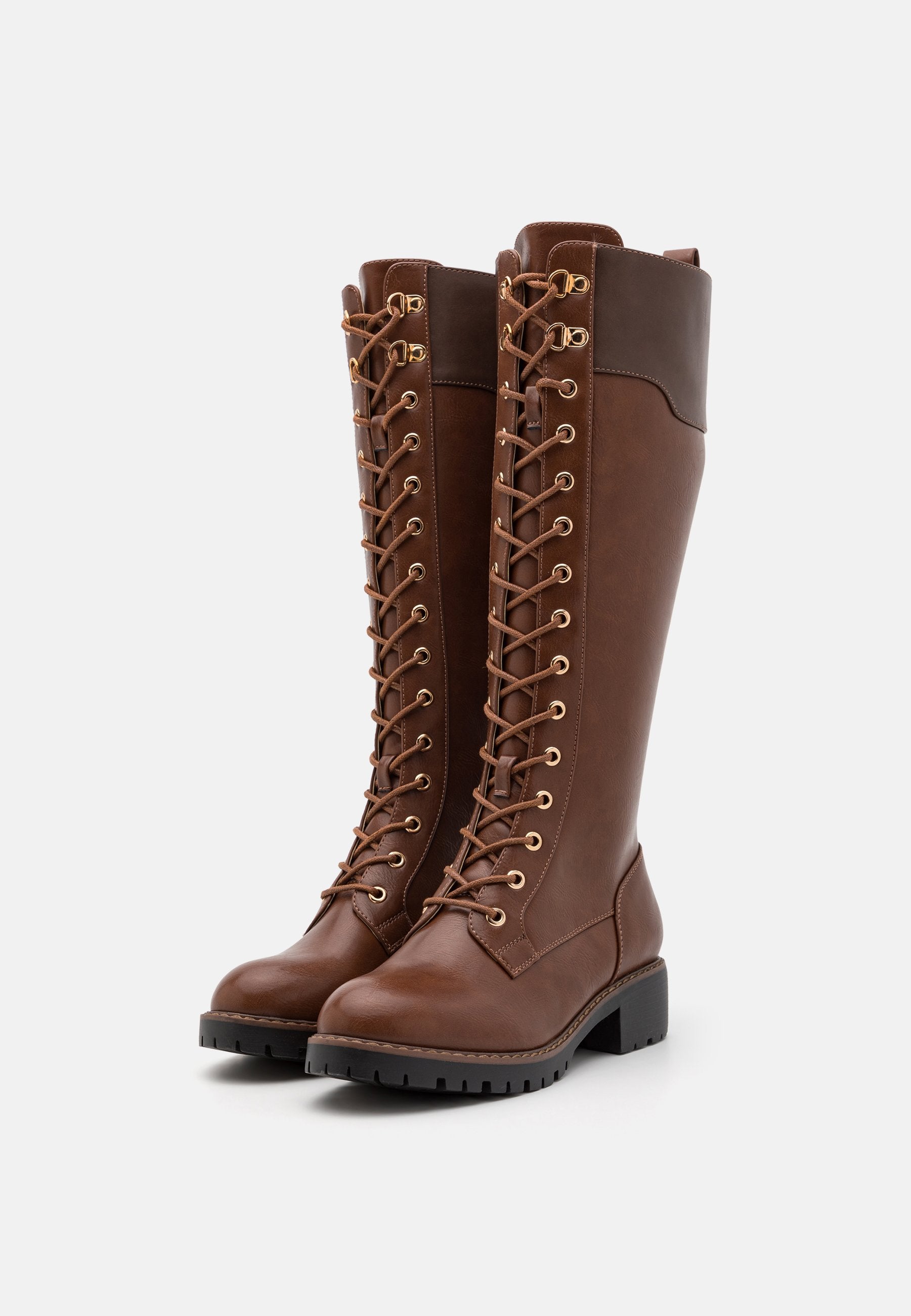  Lace-up Boots - Cognac