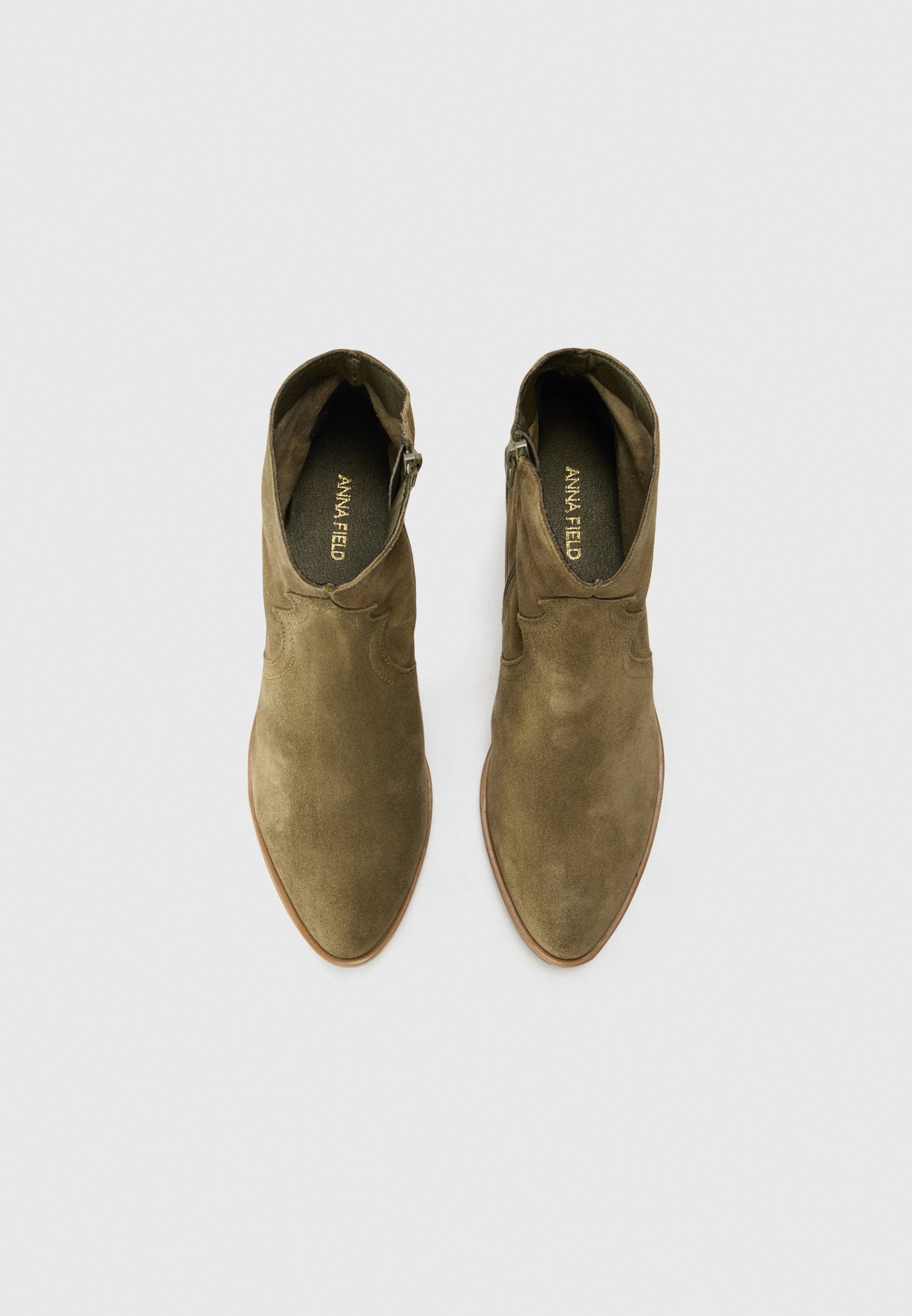 Anna Field LEATHER - Cowboy/biker Ankle Boot - Khaki