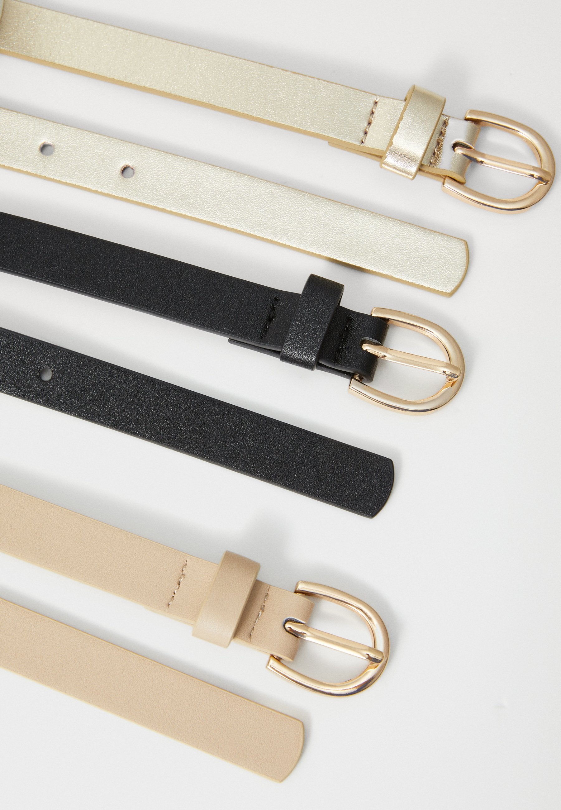 Anna Field 3 PACK - Belt - Black/gold-coloured/beige