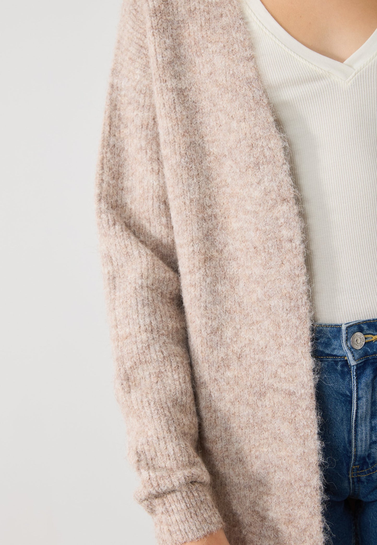 Anna Field Cardigan - Taupe Melange