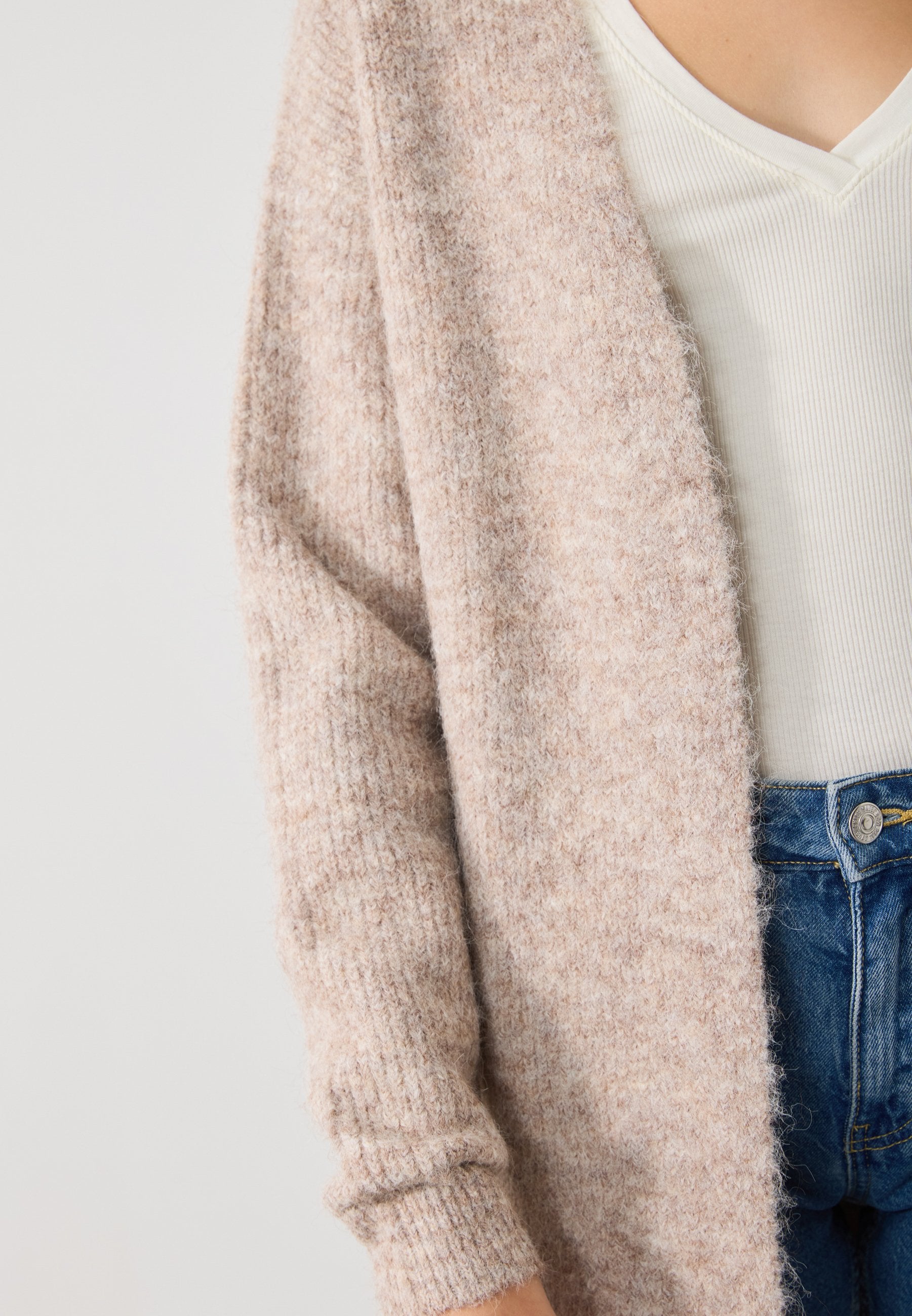 Anna Field Cardigan - Taupe Melange