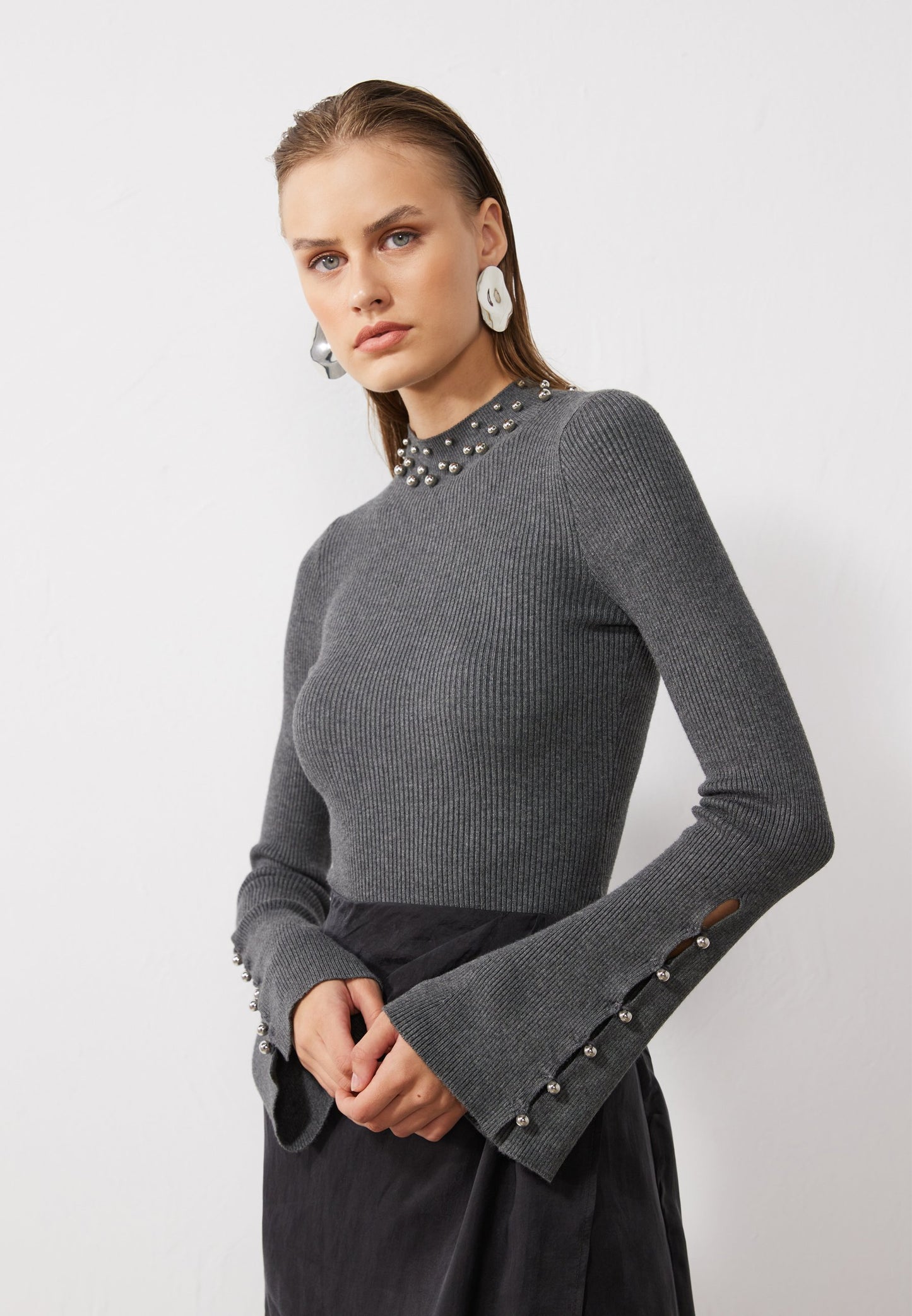 Anna Field Jumper - Mottled Grey