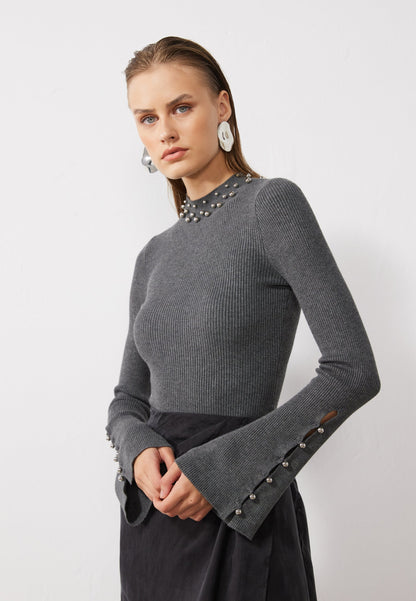 Anna Field Jumper - Mottled Grey