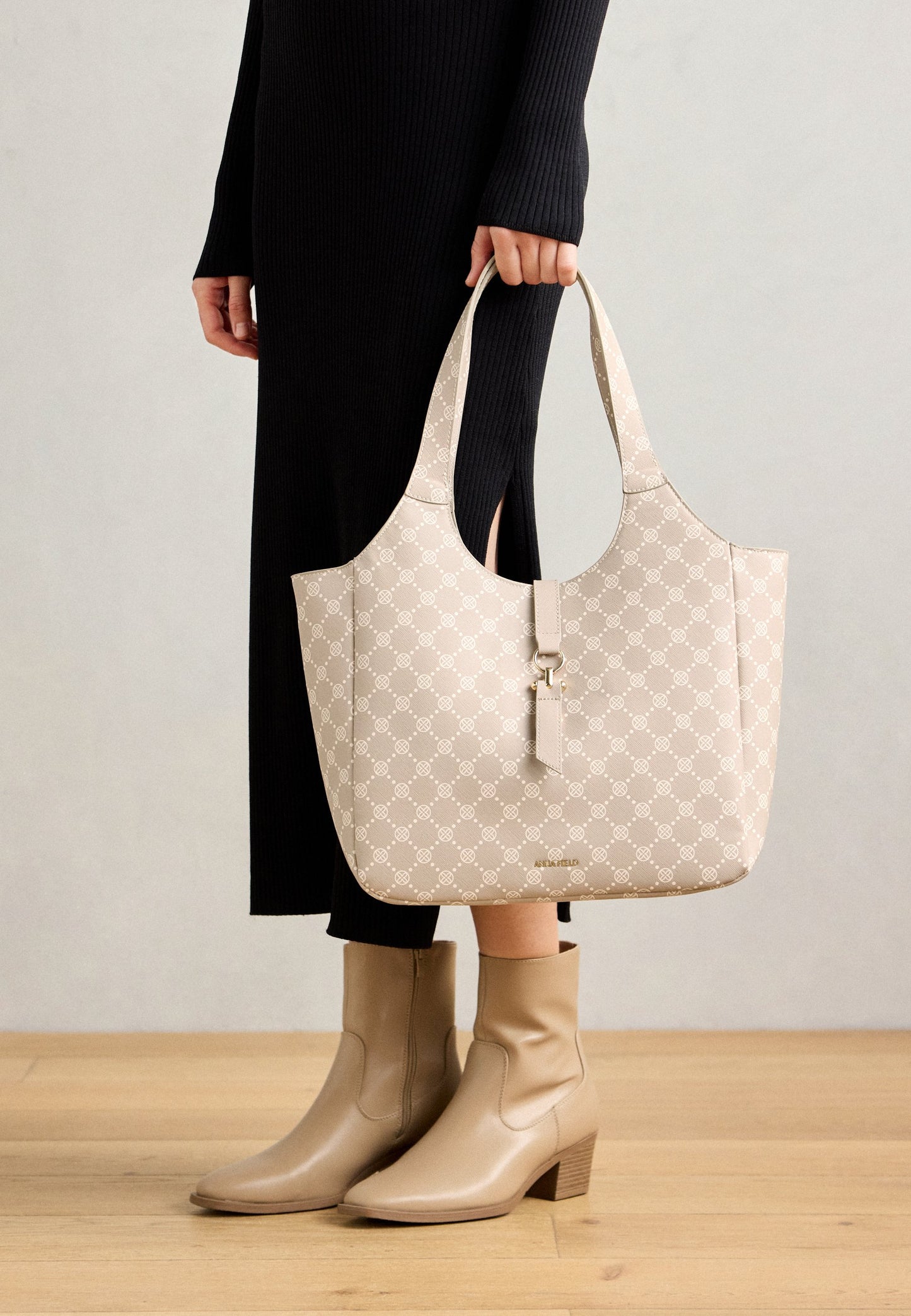 Anna Field Tote Bag - Black/grey