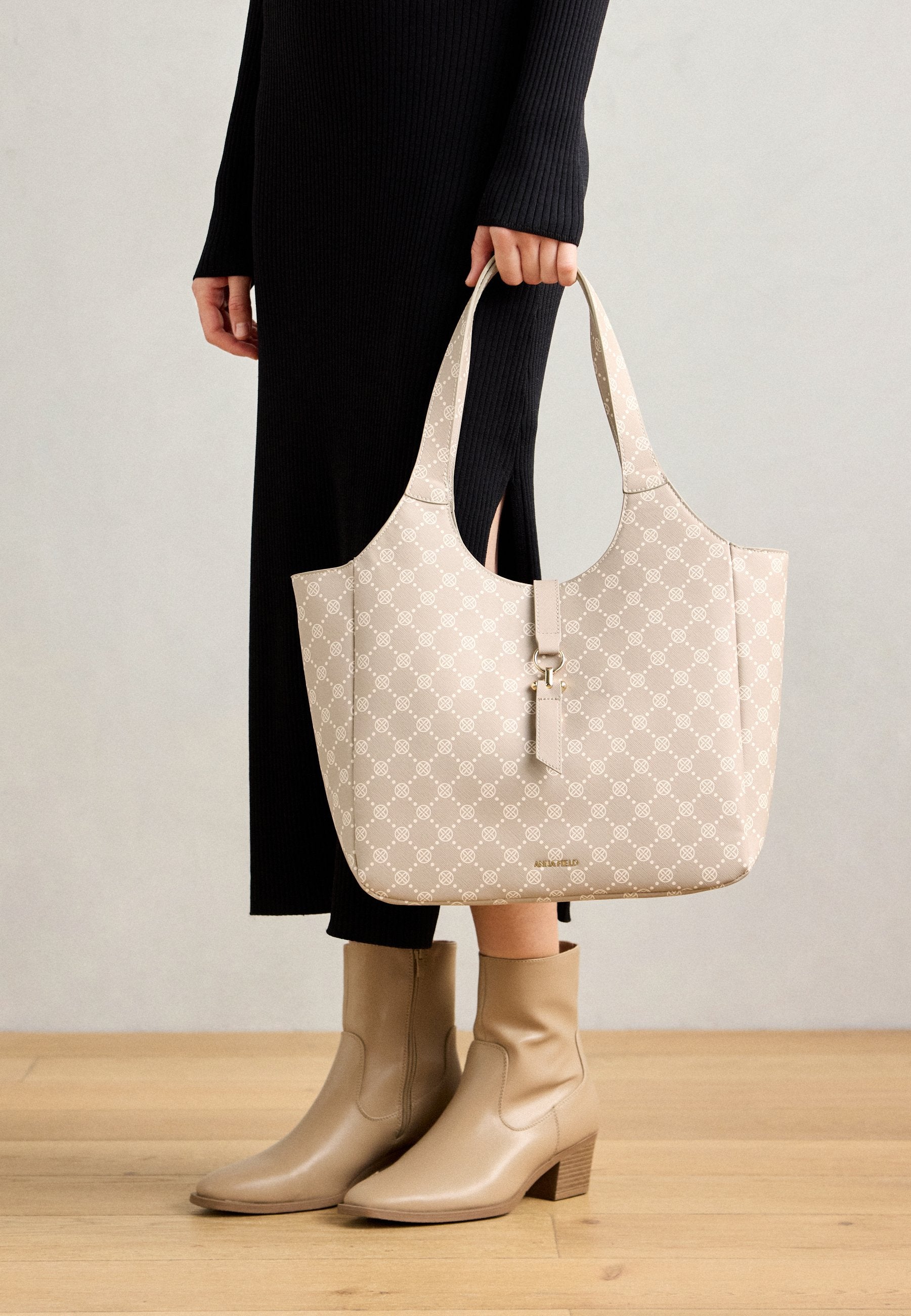 Anna Field Tote Bag - Black/grey