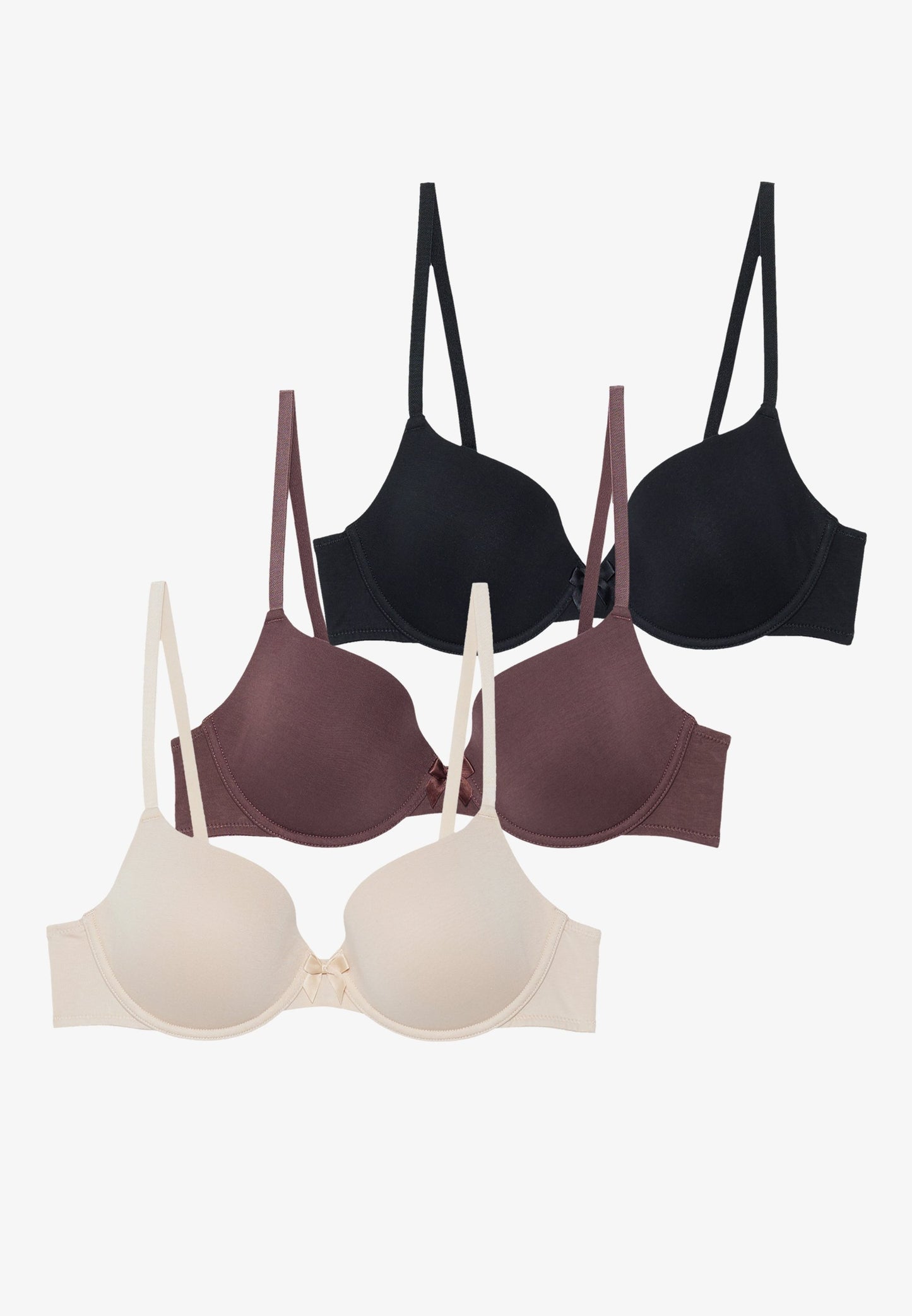 Anna Field 3 PACK - T-shirt Bra - Nude/brown/black