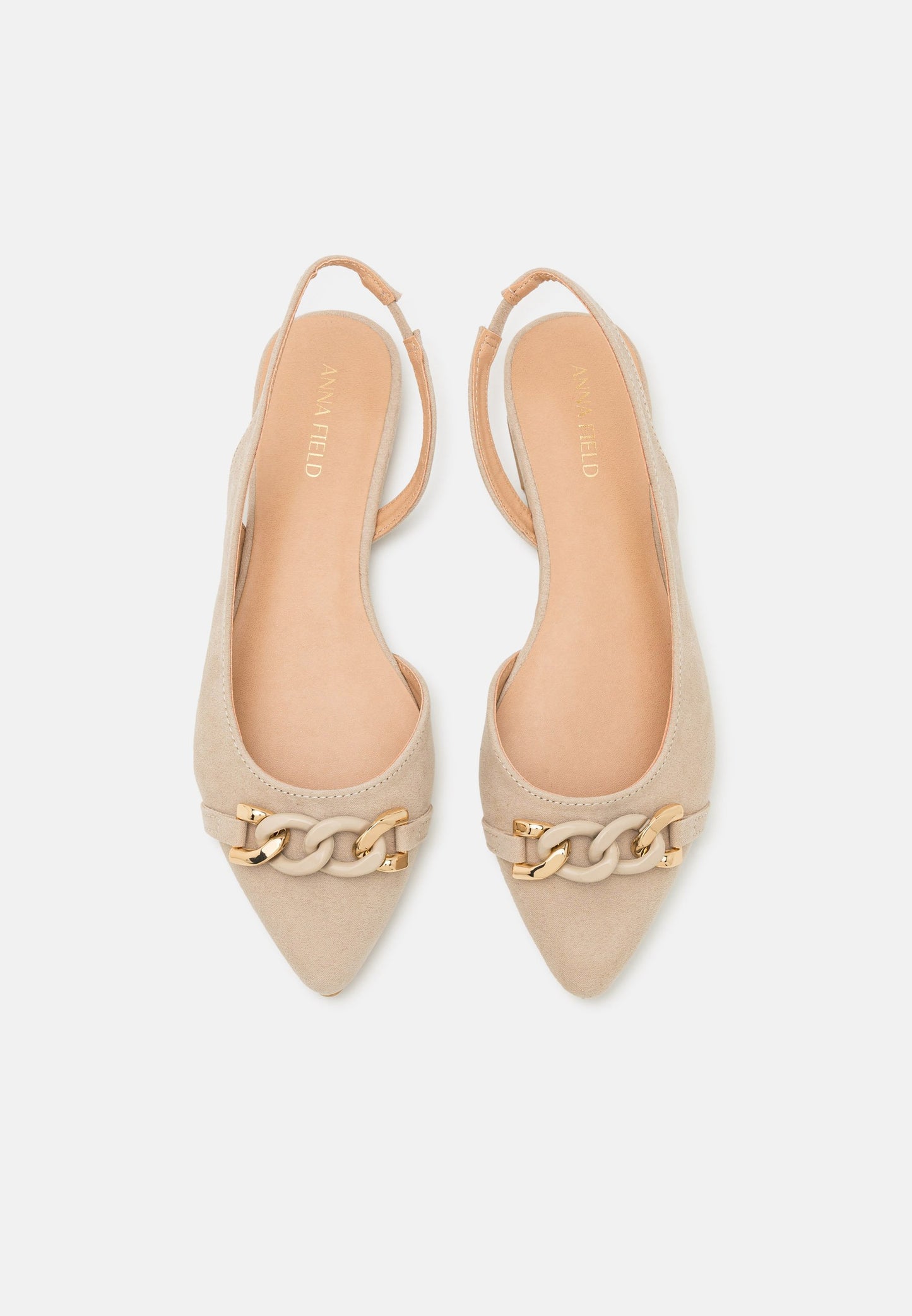 Anna Field Slingback Ballet Pumps - Beige