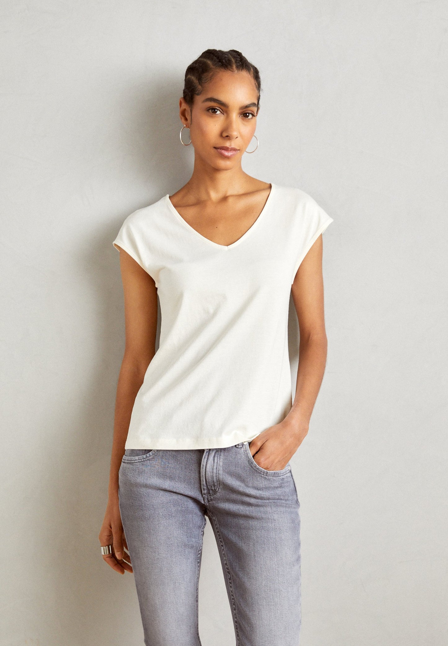 Anna Field 2 PACK - Basic T-shirt - Off-white/bordeaux
