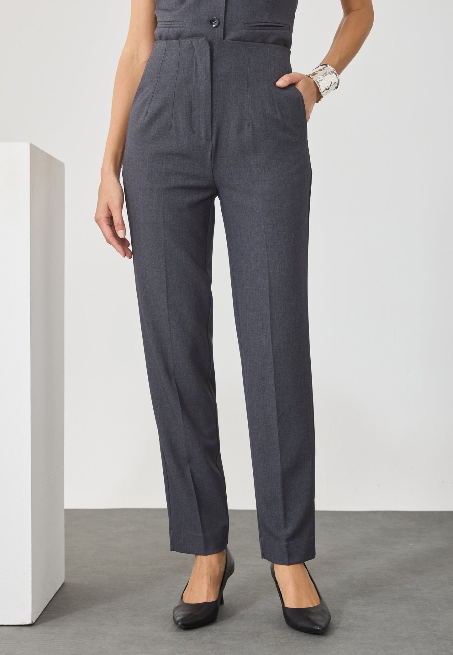 Anna Field Trousers - Dark Grey Mel