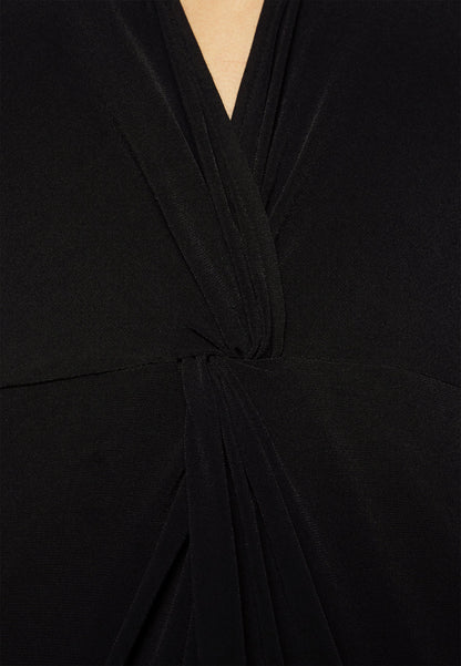  Center Front Knot Low Midi Dress - Day Dress - Black