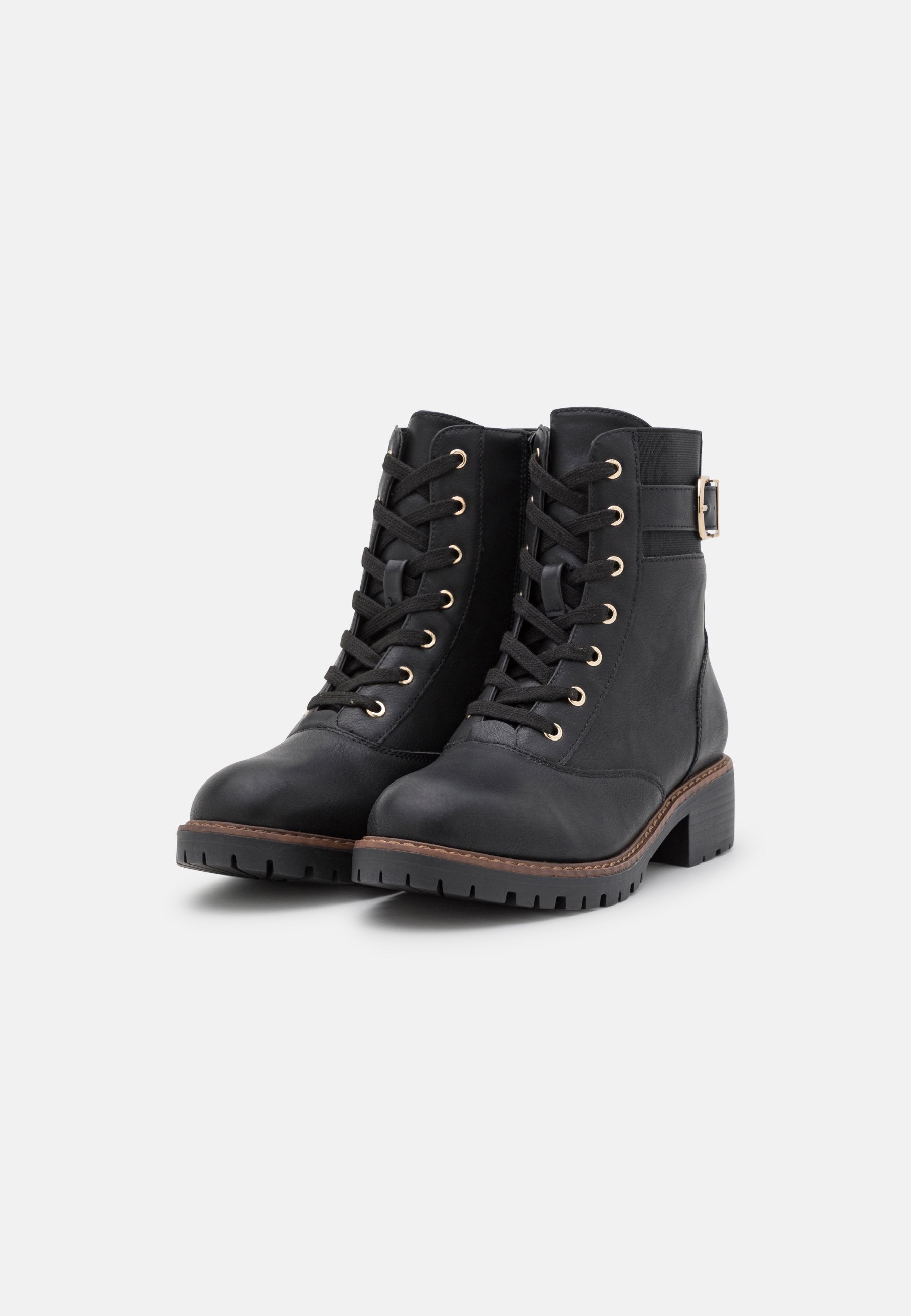  Lace-Up Ankle Boots - Black