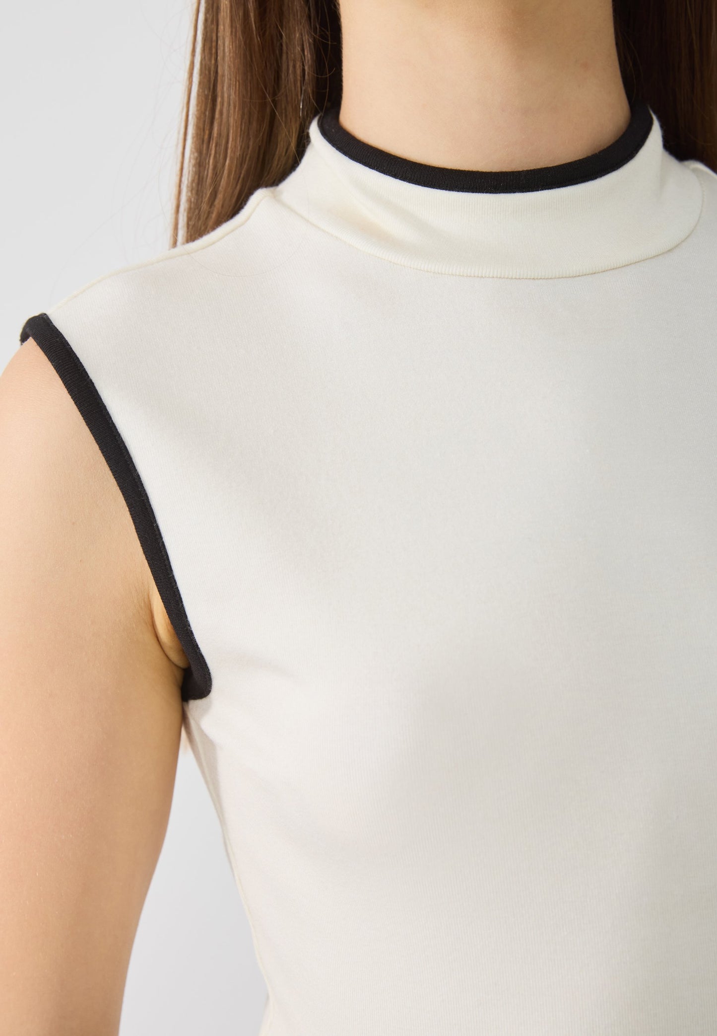 Anna Field Top - Off-white /black