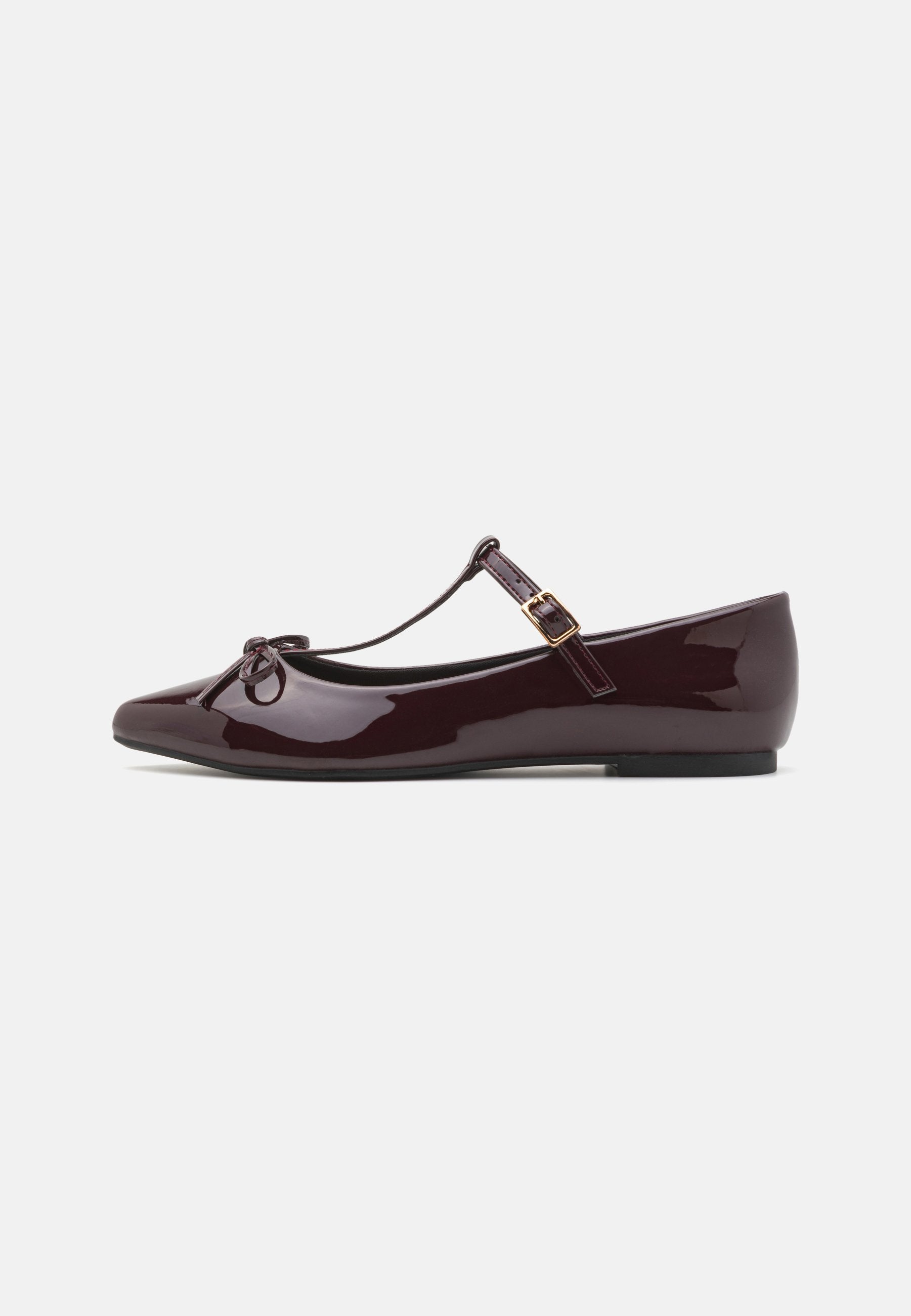  Ankle Strap Ballet Pumps - Dark Red
