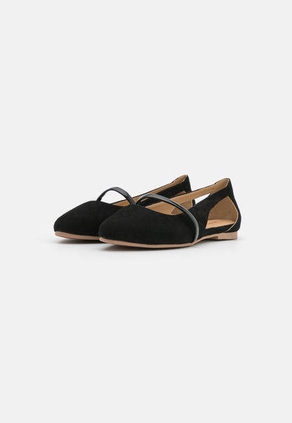 Anna Field Leather - Ankle Strap Ballet Pumps - Black
