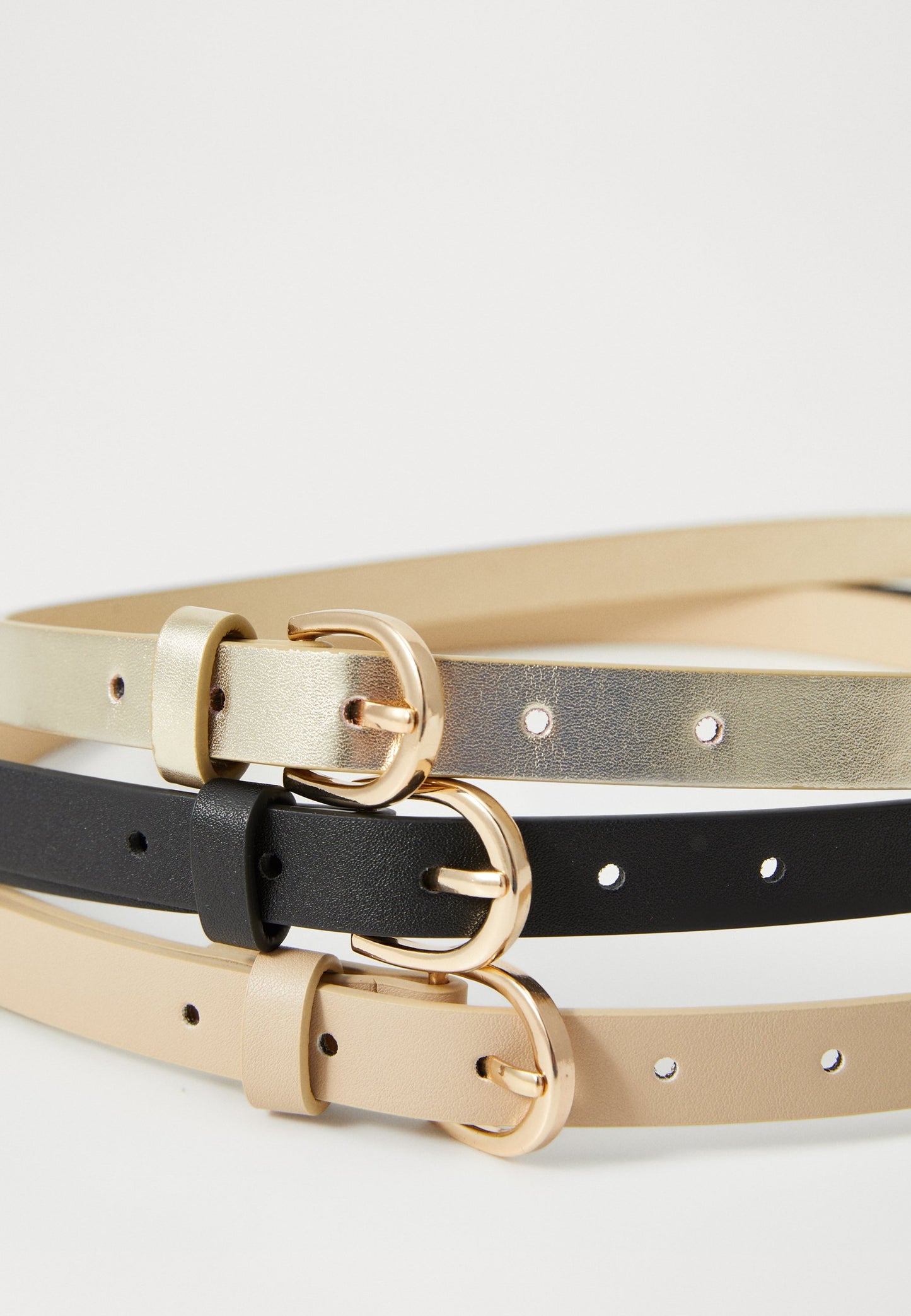 Anna Field 3 PACK - Belt - Black/gold-coloured/beige