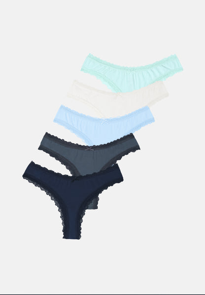 Anna Field 5 PACK - Briefs - Brown Shades/sand/white/black
