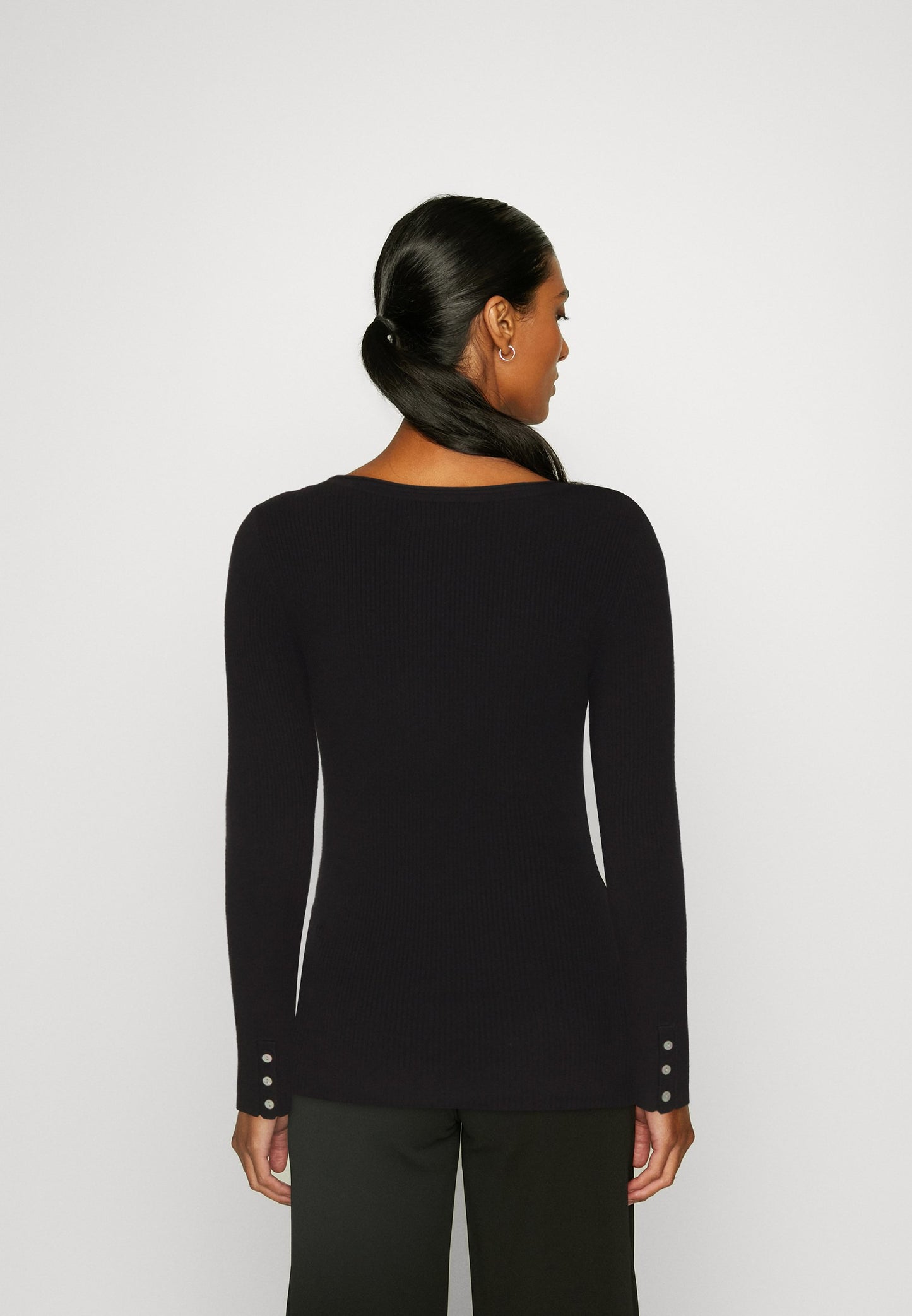Anna Field Button Detail - Jumper -Black