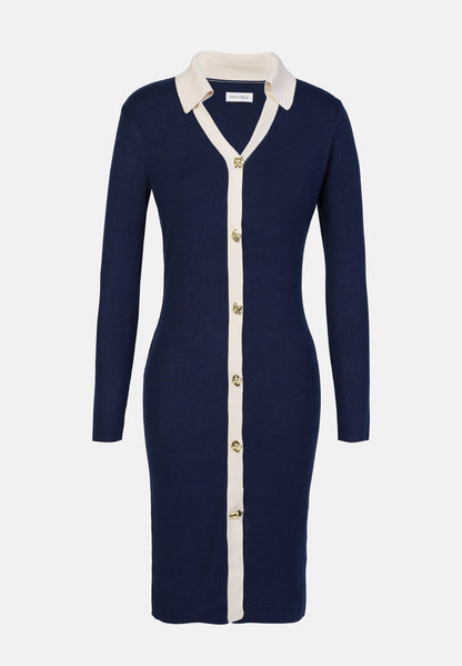 Anna Field Jumper Dress - Navy/ivory