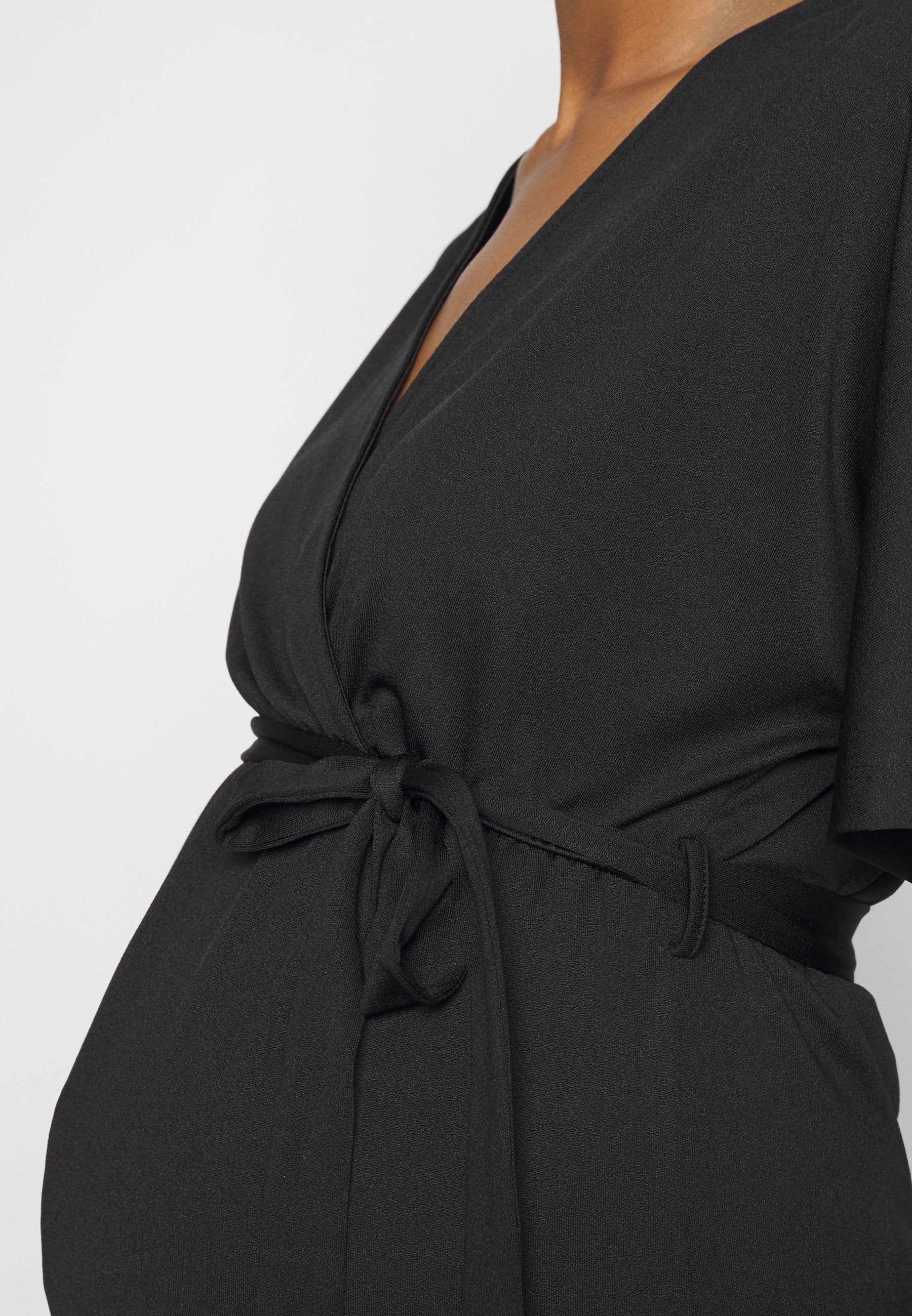 Short Sleeve Wrap Jumpsuit - Jumpsuit - Black