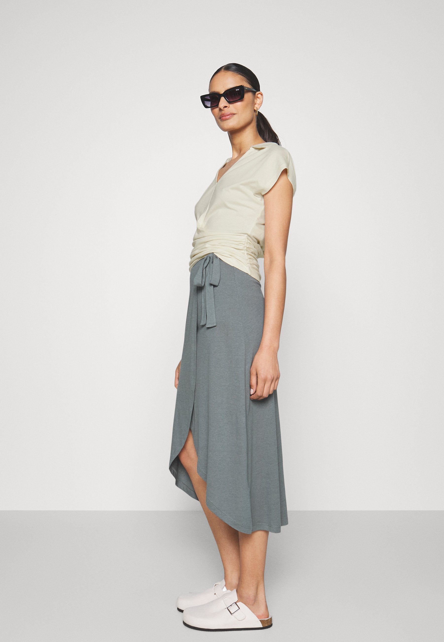 Anna Field Wrap Blouse- Blouse - Offwhite