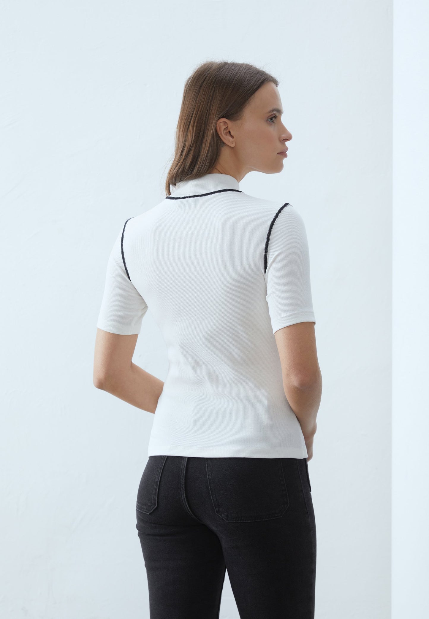 Anna Field 2 PACK - Basic T-shirt - Off-white/black