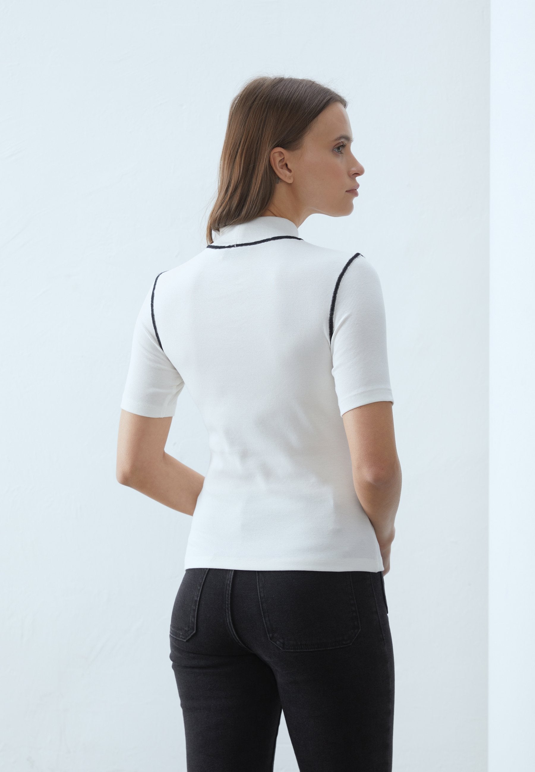 Anna Field 2 PACK - Basic T-shirt - Off-white/black