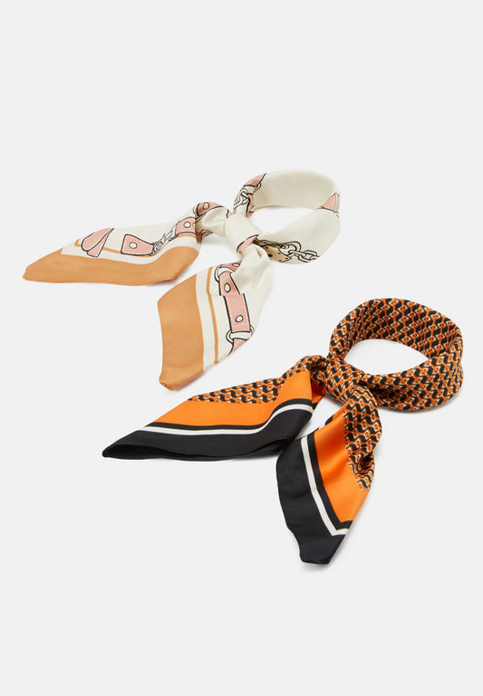 Anna Field 2 Pack - Foulard - Brown/Off-White
