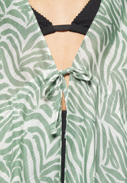 Anna Field PRINTED SHORT KIMONO - Beach Accessory - Khaki/off-white