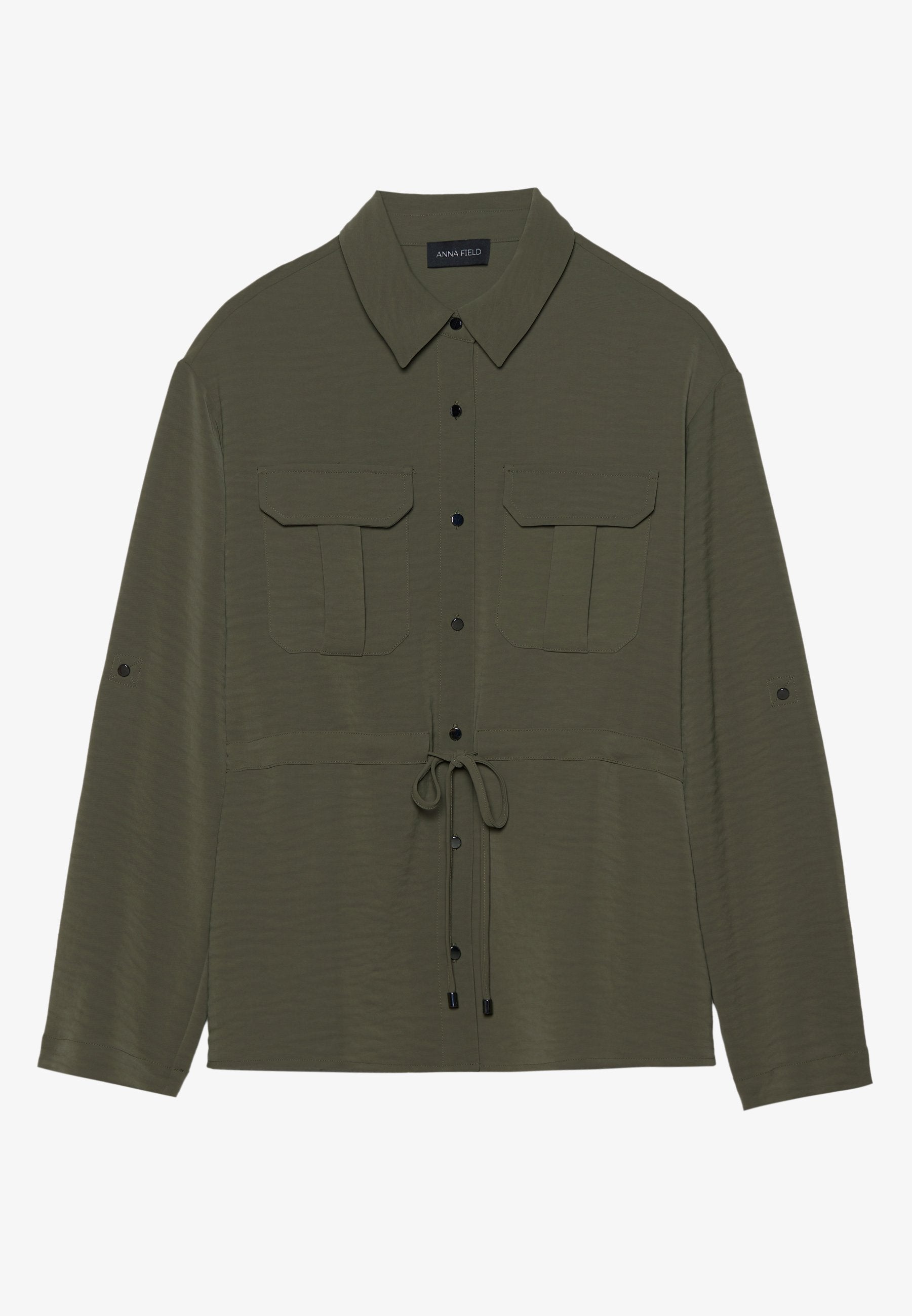 Anna Field Button-down Blouse - Olive